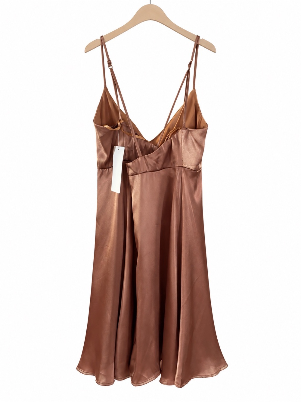Katia Rae XL Copper Satin Cowl Neck Slip Cocktail Dress NWT - Picture 4 of 5